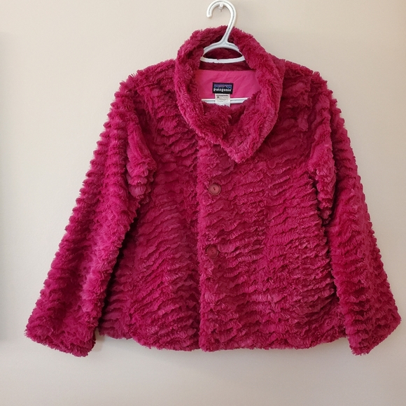 Patagonia - Pelage faux fur berry jacket coat - Girls XL 14 - Picture 2 of 6
